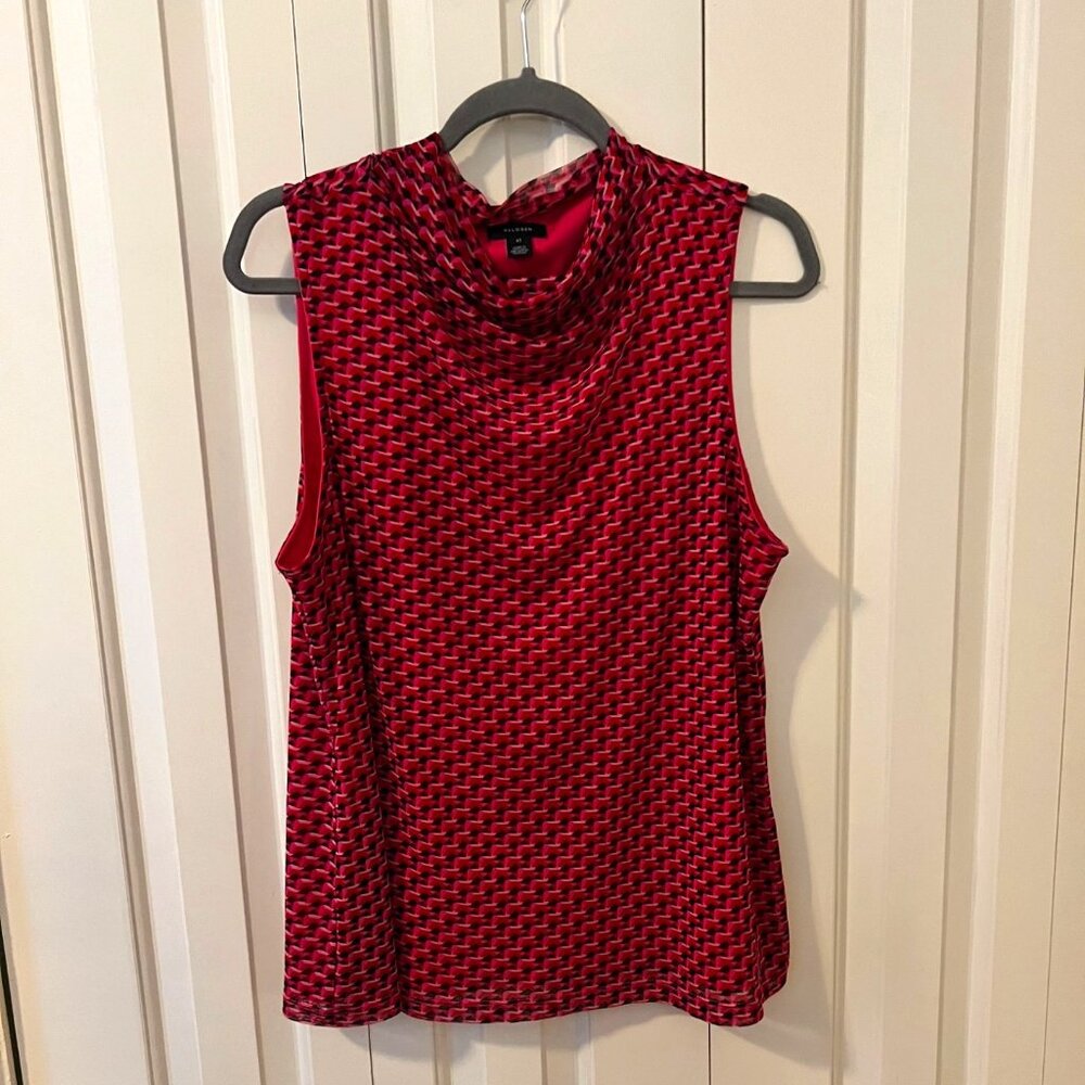 Halogen Pink and Black Geometric Sleeveless Top Size XL